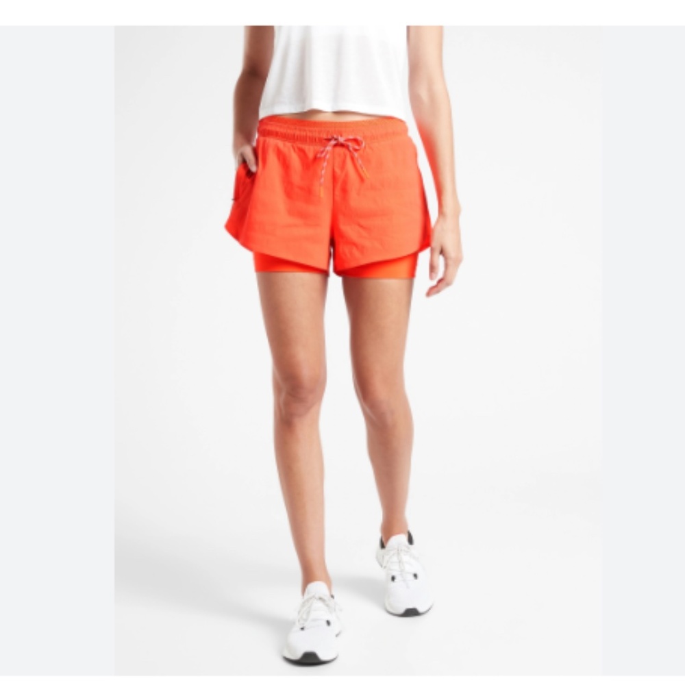 ATHLETA Trekkie Crest 2-in-1 Shortie Racing Red Size 2